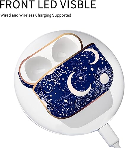 Miniatura 6 de Berkin Arts Funda compatible con AirPods Pro de 2 generación, ultra delgada, protetiva, con llavero, arte espacial, fondo nocturno cósmico