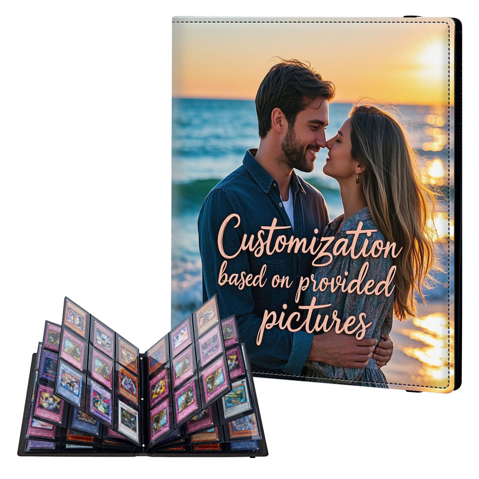 ETLKJVBL 9 Pocket Trading Card Binder, Card Collection Binder for TCG, MTG, Sports Cards, Baseball, Personalized Custom Trading Card Book Holder for Collectors, Top Loader Binder