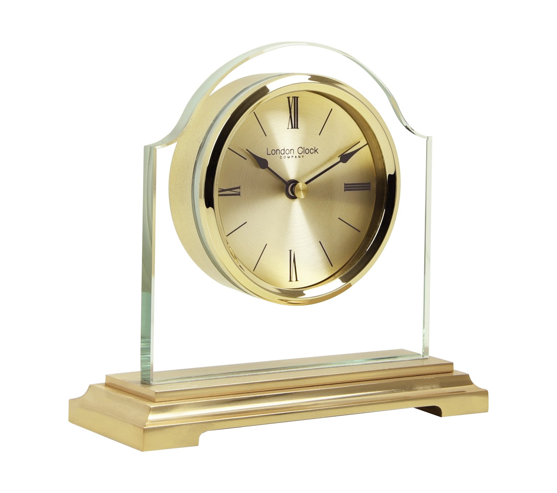 3149 Gold break arch mantel clock, 14.5 x 15 x 6cm