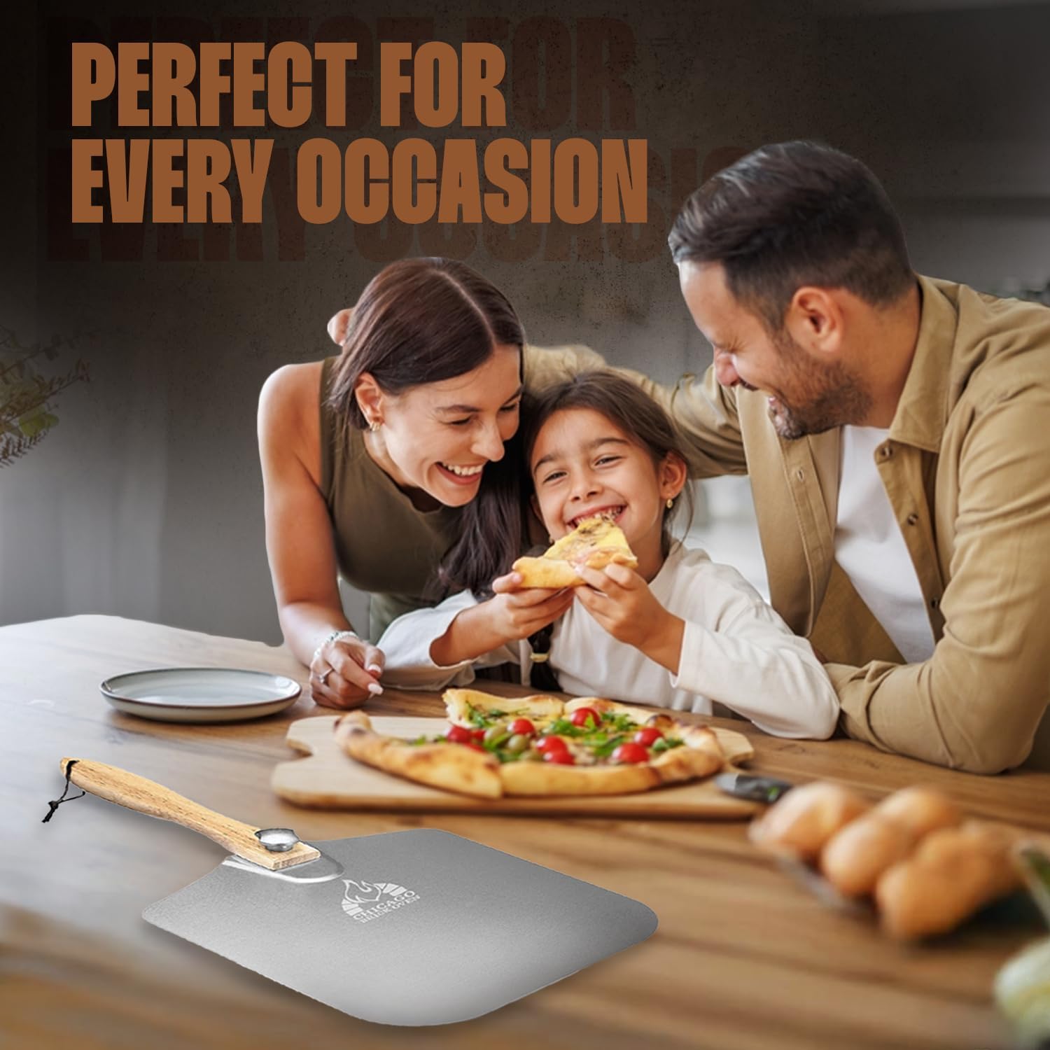 Aluminum Pizza Peel with Detachable Wooden Handle, 35.5" Long