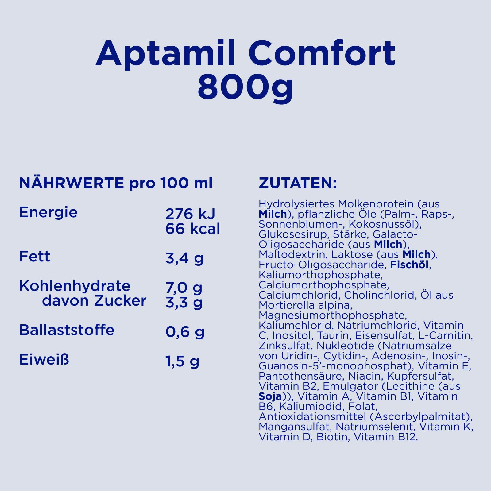 Aptamil Comfort - Spezialnahrung von Geburt an -1 x 800 g