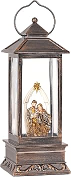 12 Inch Nativity Snow Globe Christmas with Music, Glitter Lantern, Christmas Decorations Indoor Home Decor, Snow Globe for Girs, Women Nativity Scene