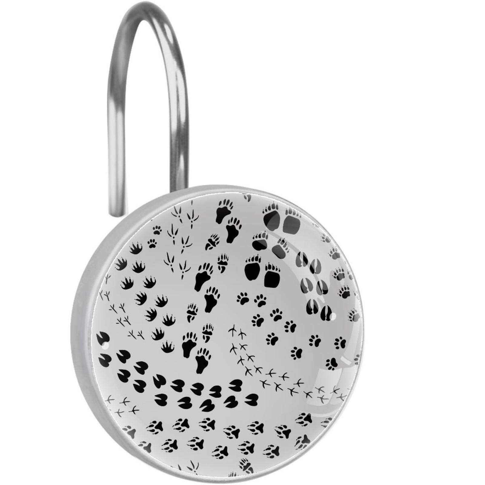 Anneaux de rideau de douche haut de gamme en acier inoxydable décoratif