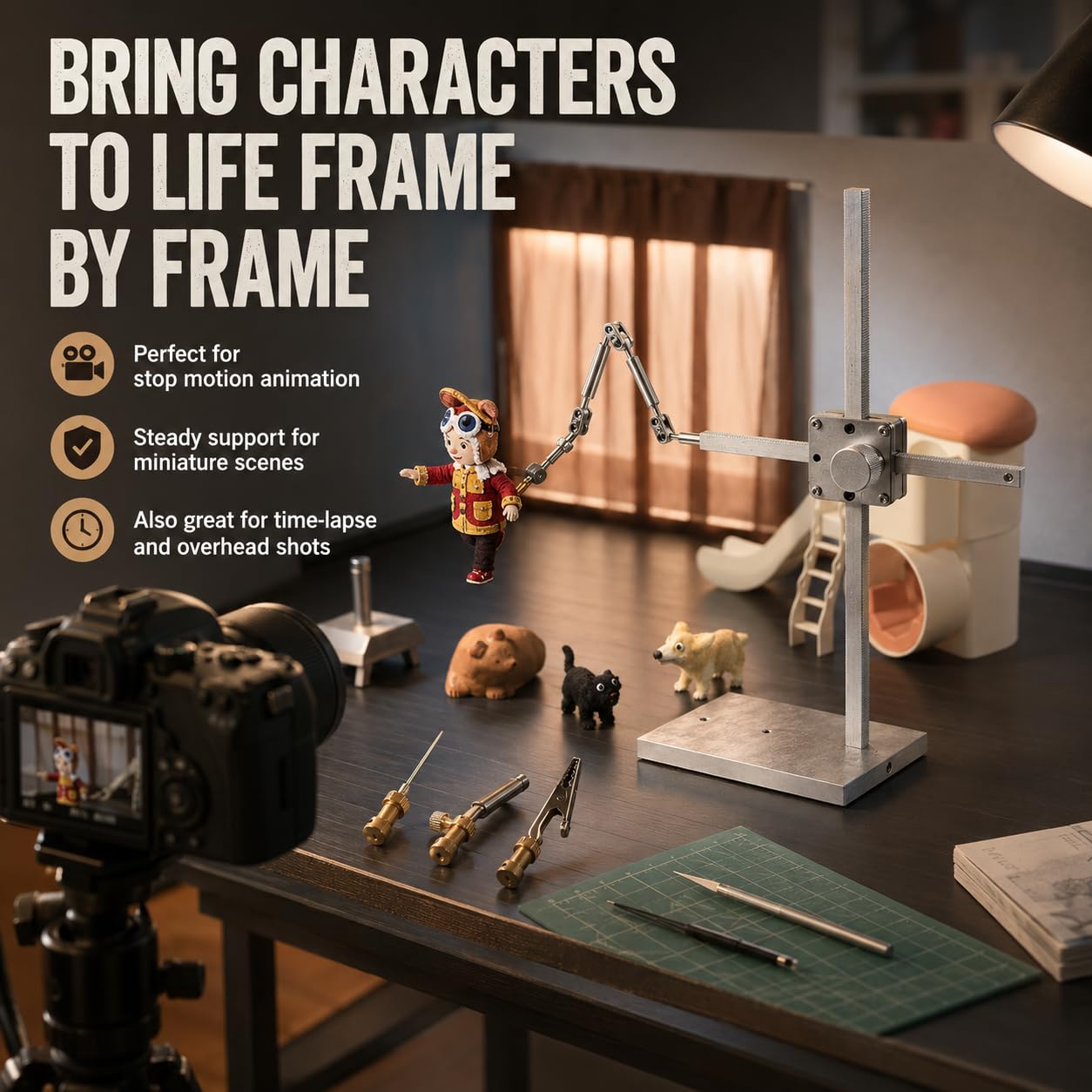 TsoLay Kit di Armature per Stop Motion con 5 Connettori per Animatori, Rigging E Avvolgitore per Animazione Stop Motion, Time-Lapse, Fotografia di Prodotti E Progetti Creativi. 26CM