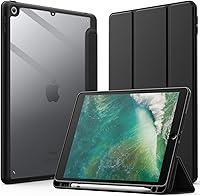 Vista 1 de JETech Case for iPad 9.7-Inch (6th/5th Generation, 2018/2017) with Pencil Holder, Clear Transparent Back Shell Slim Stand Shockproof Tablet Cover