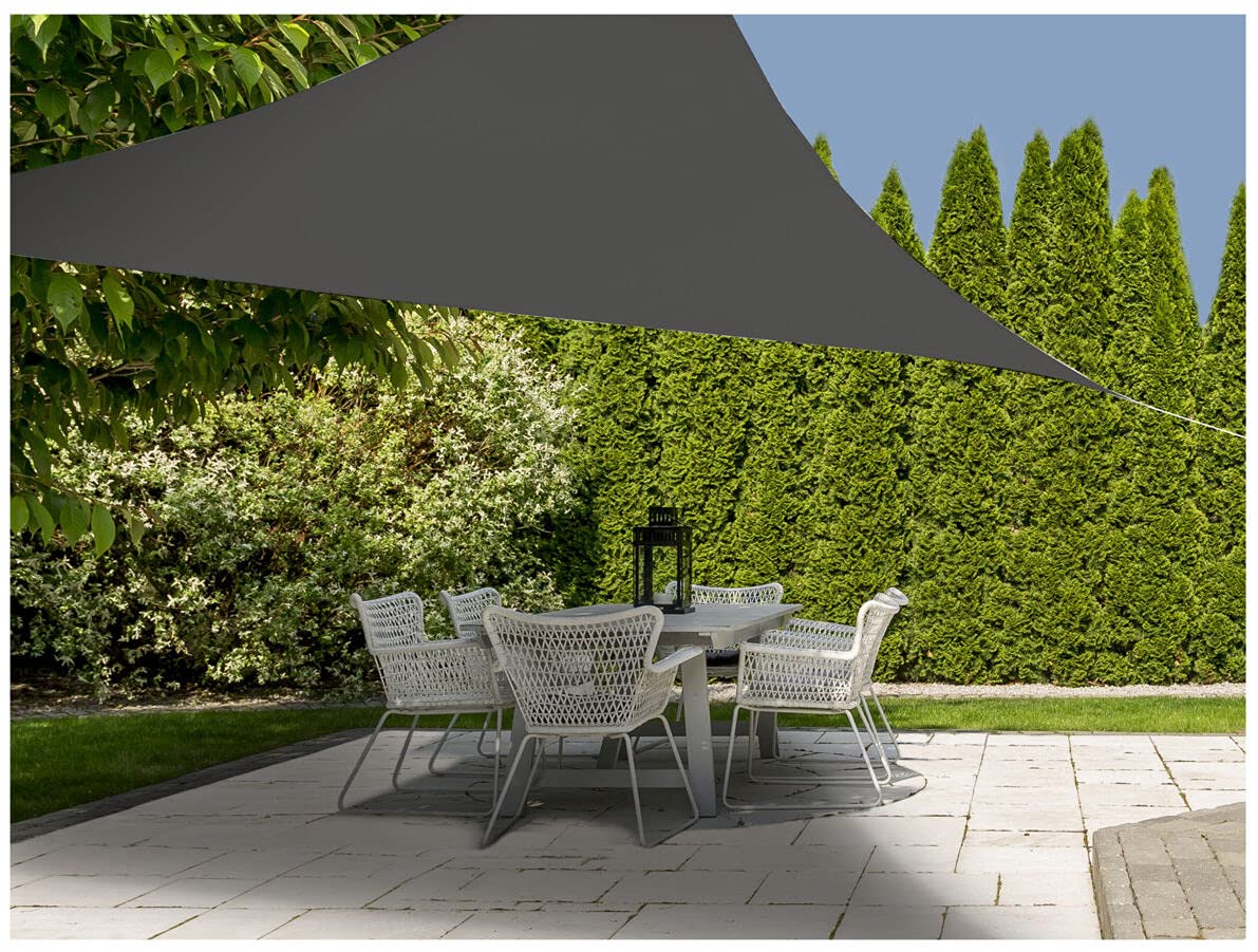 sonnensegel mit uv-schutz 50 3 x 3 m UV 50+ Schutz - Dreieck/anthrazit - Sonnenschutz Segel inklusive Befestigungsseilen Size:Medium (5'6
