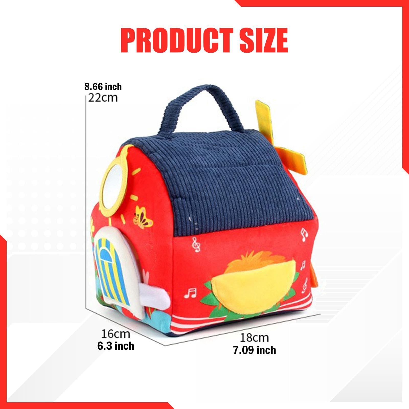 Bauernhoftiere Plüschtier-Spielset Frühpädagogisches Spielzeug Stofftiere für Babys von 0-6 und 6-12 Monaten, 18x16x22cm