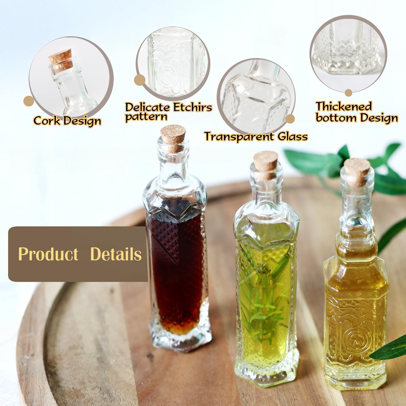 24 Stück kleine Mini-Glasflaschen mit Korken, kleine Knospenvasen, dekorativ, Trankflaschen, 45 ml, für Party, Hochzeit, DIY-Dekoration, Sandkunst-Flaschen, Zaubergläser, Botschaft in einer Flasche