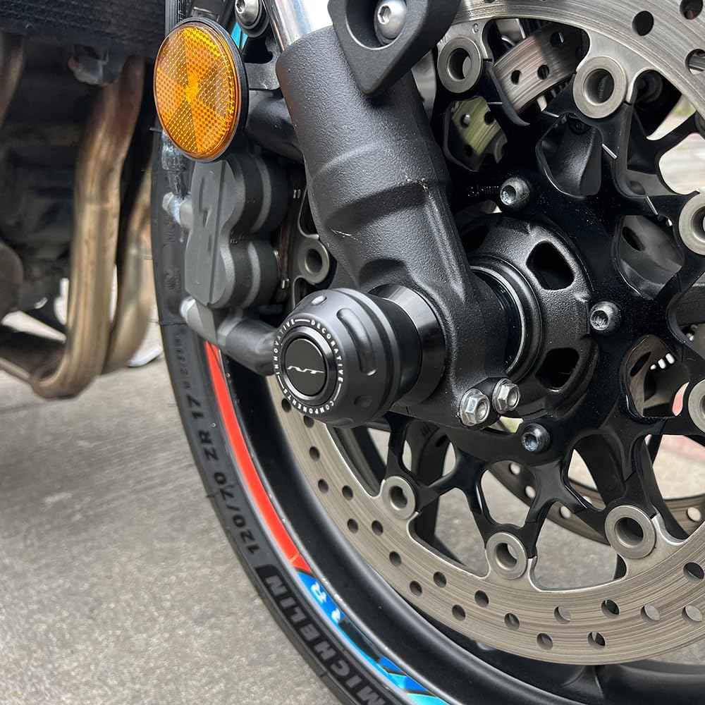 Motorcycle Front Wheel Axle Fork Slider Crash Protector Compatible With H.onda NT1100 2022 2023 2024 2025 | NT 1100 NT-1100 Accessories (black)