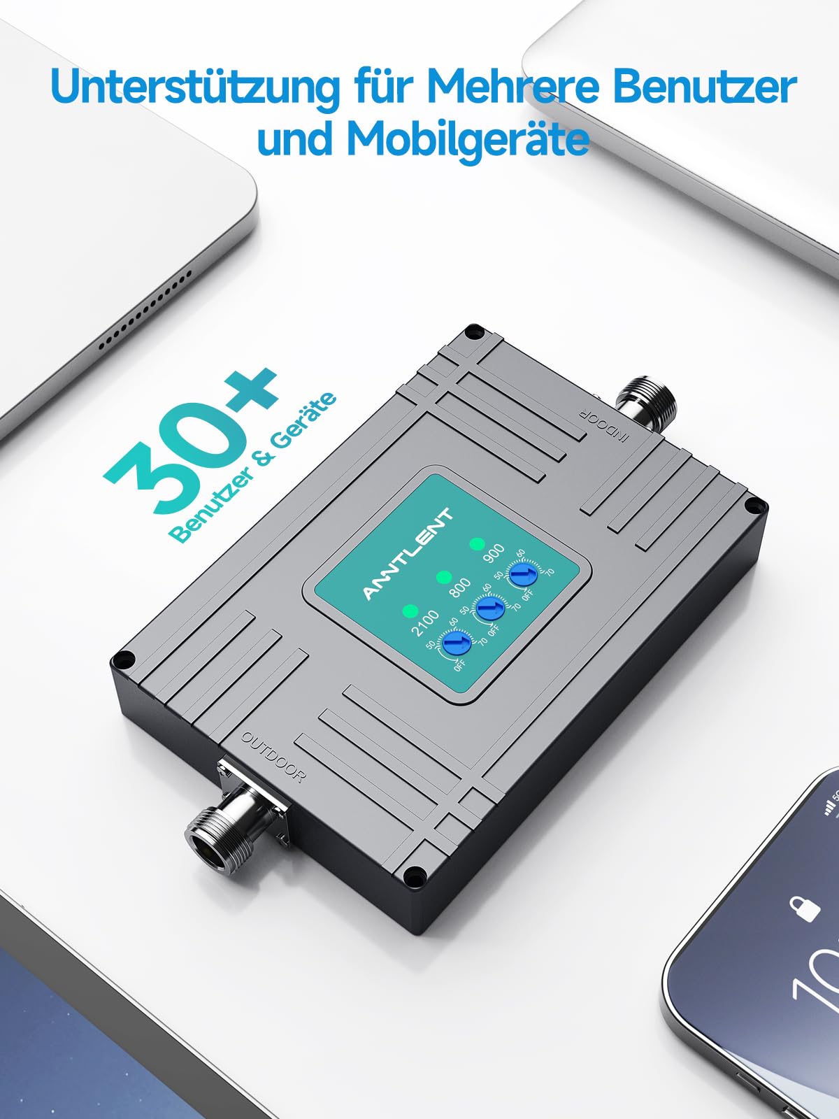 Handy Signalverstärker Triband-Repeater Verstärker Alle Netze LTE GSM 3G 4G 800MHz 900MHz 2100MHz EGSM WCDMA UMTS Verstärker Sprachanruf und Daten für Multi Mobile Netzwerkanbieter