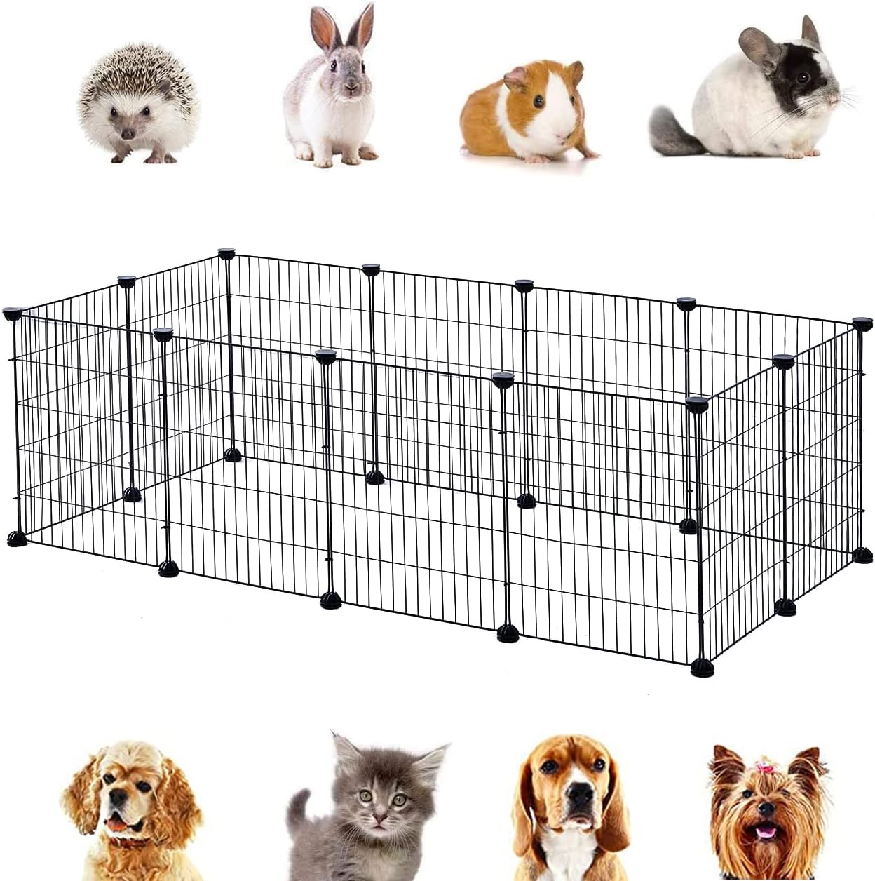 Dog Playpen Pet Barrier, DIY Metal Enclosure Exercise Fence Portable