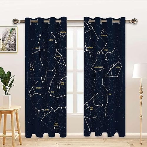 Miniatura 7 de Cortinas opacas con diseño de arco iris, para sala de estar, aislamiento térmico, con ojales, patrón geométrico abstracto, triángulos, 2 paneles de