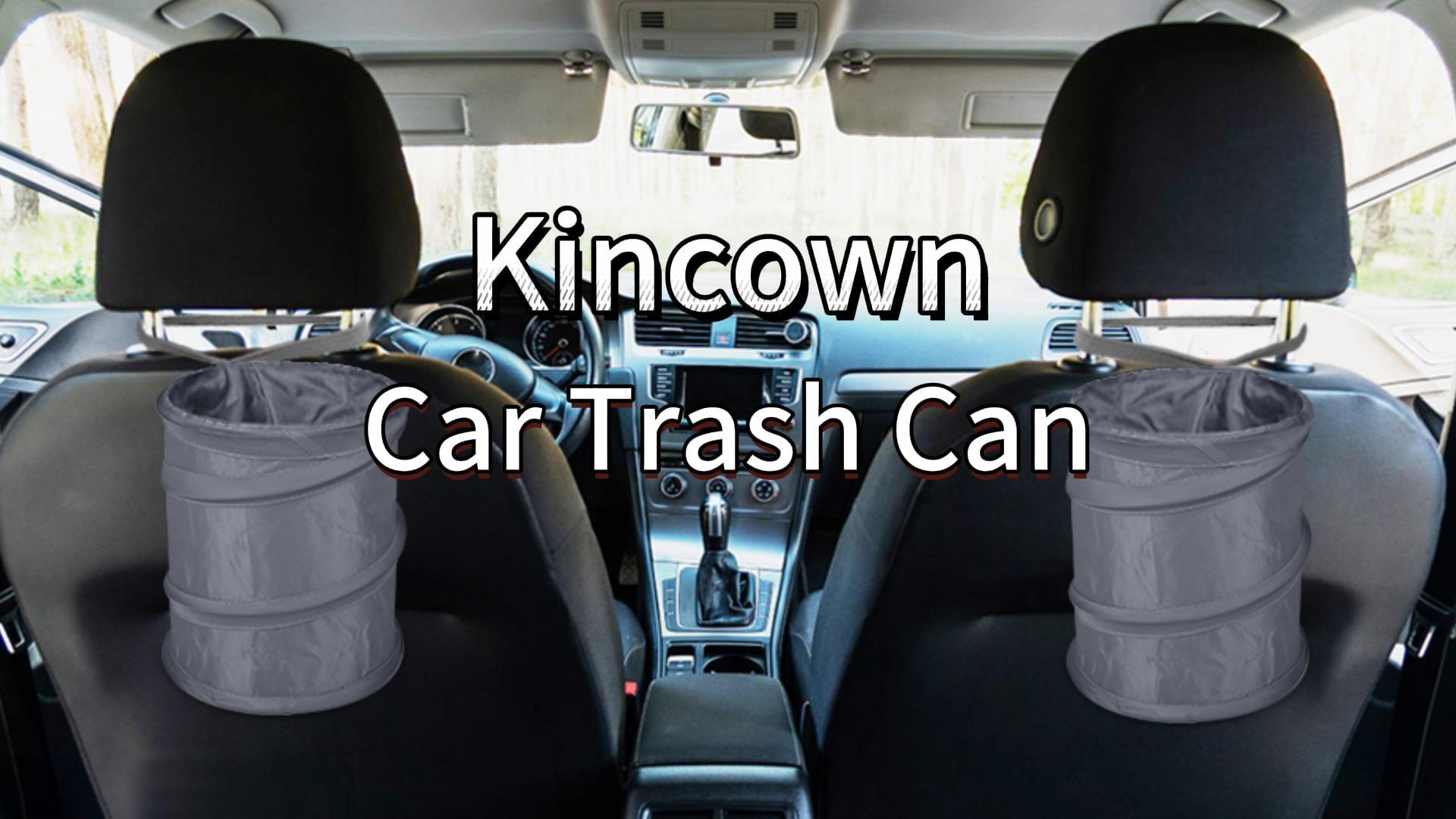 Image of Car Trash Can, 2 Packs Mini Car Garbage Can, Collapsible Trash Bin | Pop-Up Trash Can for Car Front Back Seat, Portable Car Trash Bag Hanging for Vehicle SUV Rv Truck Accessories Interior, Grey