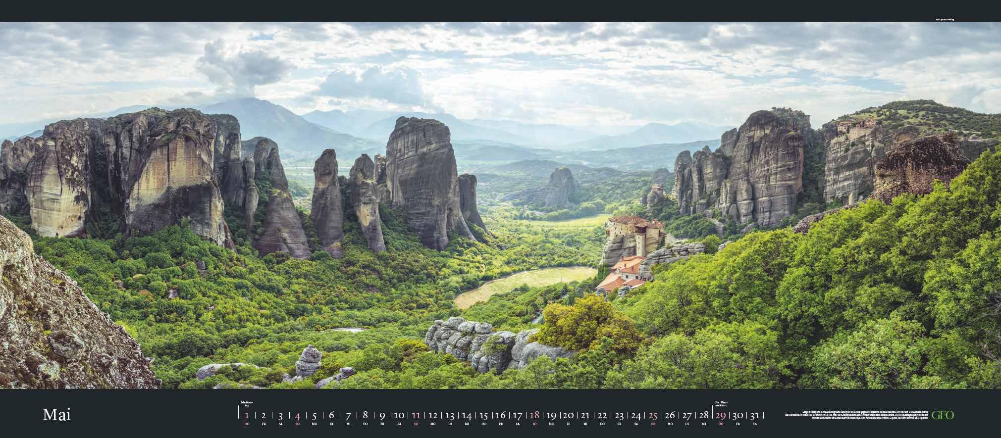 GEO - Panorama: Der Blick ins Weite Wandkalender 2025 - Spektakulärer Landschaftspanorama, Großes Format 137x60 cm, mit Beeindruckenden Weitblick-Fotografien