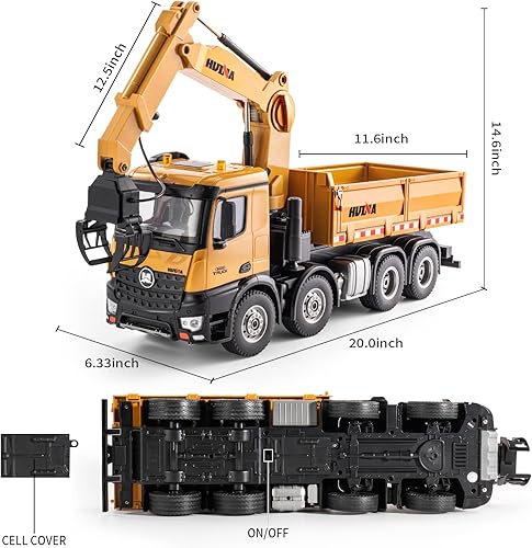 Miniatura 2 de Camión volquete con control remoto de 26 canales, 2 en 1, camión volquete a control remoto, juguete de construcción resistente, ideas de regalos de