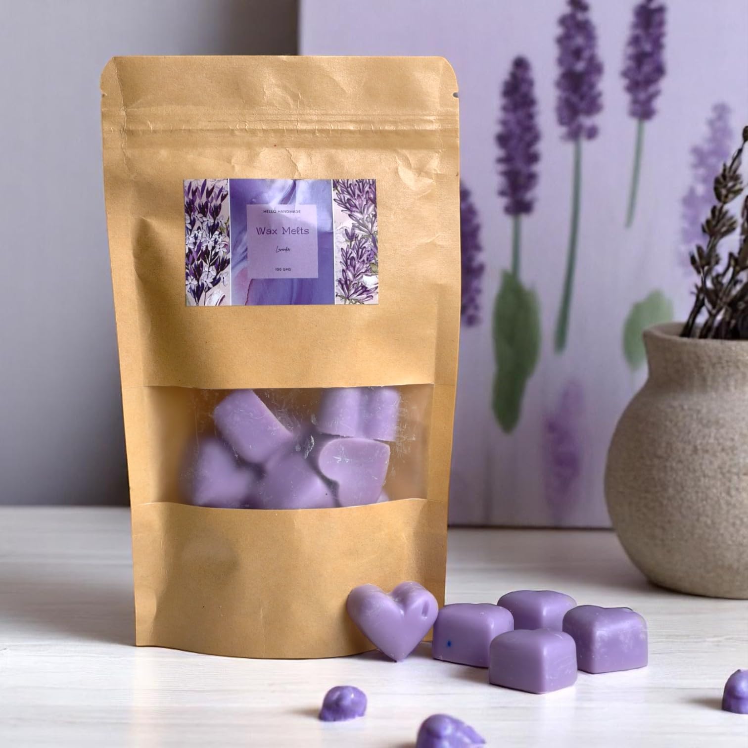 Sponsored Ad - Lavender Soy Wax Melts for Ceramic Aroma Diffuser, Release A Rich and Indulgent Fragrance, Candle Warmer, Ingredients, Easy to Use, Ideal for Gift- 100gm