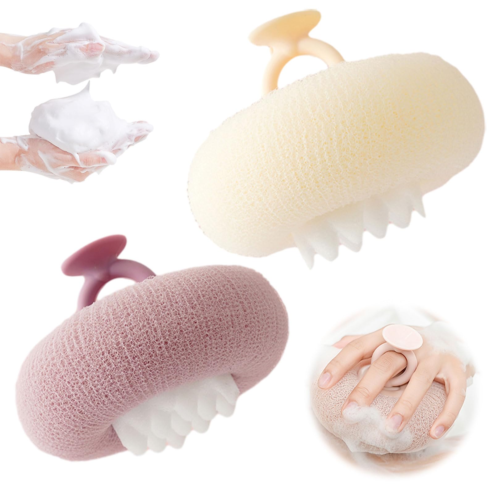 Super Soft Sunflower Suction Cup Bath Ball, 2025 Upgraded 2-in-1 Sunflower Bath Ball, Exfoliating Shower Sponge Cleaning Brush with Suction Cup Shower