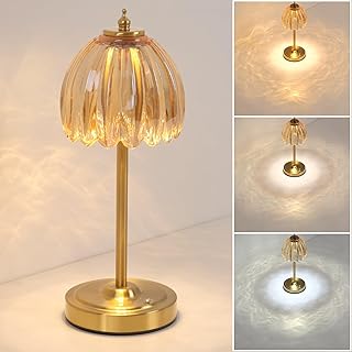 Tulip Table Lamp with 5000mAh Battery & Touch Control, Cordless Small Ta...