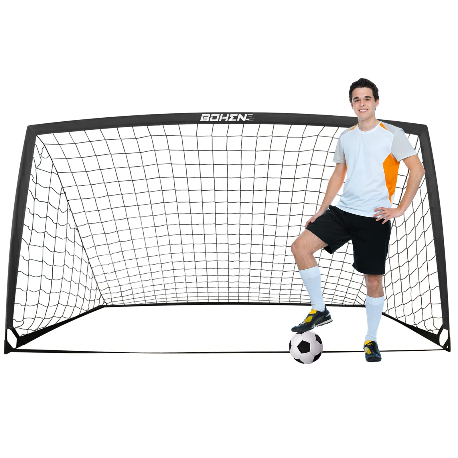 BOHEN 9x5 FT Kids Soccer Goals with Carry Bag, Portable Folding Soccer Net for Backyard Training, Indoor/Outdoor Use for Youth and AdultGlobal Recycled StandardGlobal Recycled StandardGlobal Recycled Standard