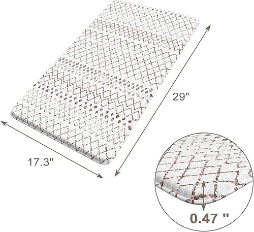 Vista 579 de KIMODE - Juego de 2 tapetes de cocina bohemios, antifatiga, antideslizantes, impermeables, ergonómicos, acolchados, cómodos, para lavandería, Caqui