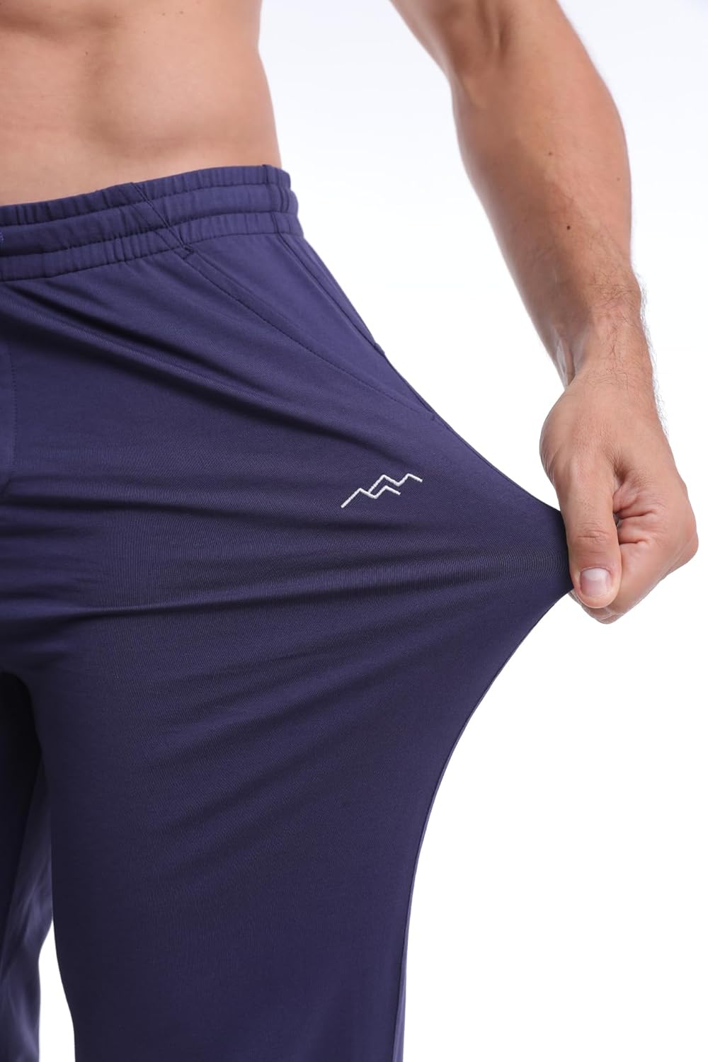 TRAILSIDE SUPPLY CO.Men's Cotton Yoga Sweatpants Athletic Lounge Pants Open Bottom Workout Pants with Pockets