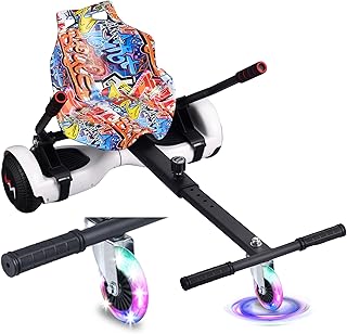 WEELMOTION Hoverboard Go Kart Attachment with Shining Wheel Adjustable Hoverboard Seat Attachment Hoverboard Kart Attachment for Most 6.5" 8" 10" Two Wheel Self Balancing Scooter