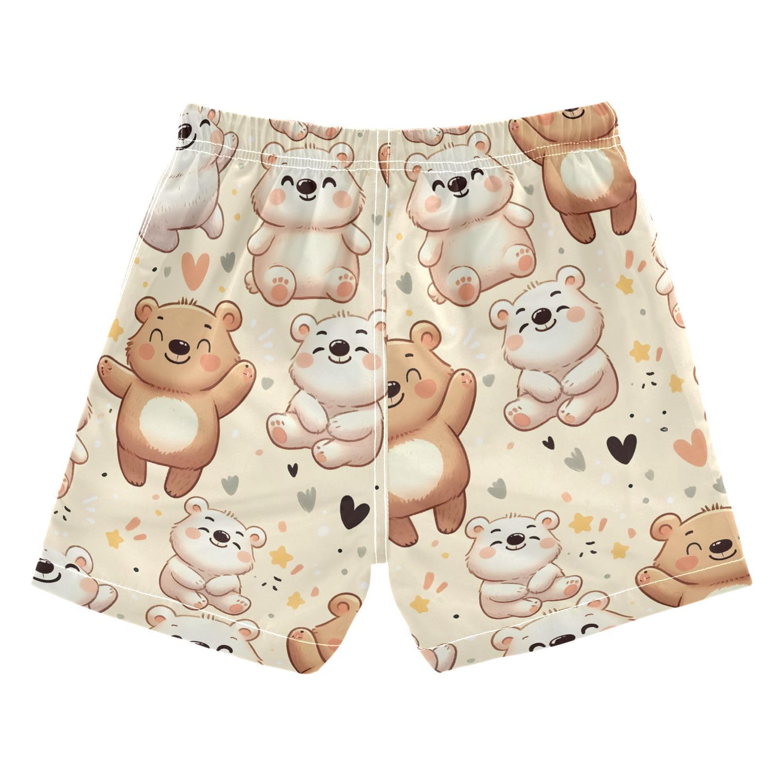 senya Cute Happy Bear Boys Swim Trunks Toddler Shorts Swimwear Boardshorts Multicoloured