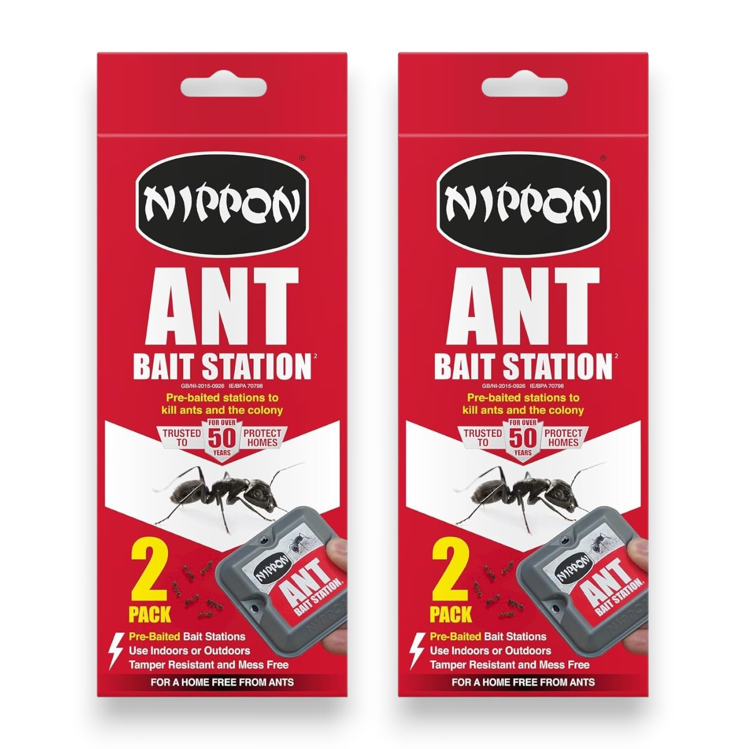 Vitax Nippon Ant Bait Station Effective Ant Killer Indoor & Outdoor Use for Home & Garden–Fast Acting Easy to Use-Destroys Ants and their Nests-Strongest Ant Control Pack of 2 (Twin Pack)