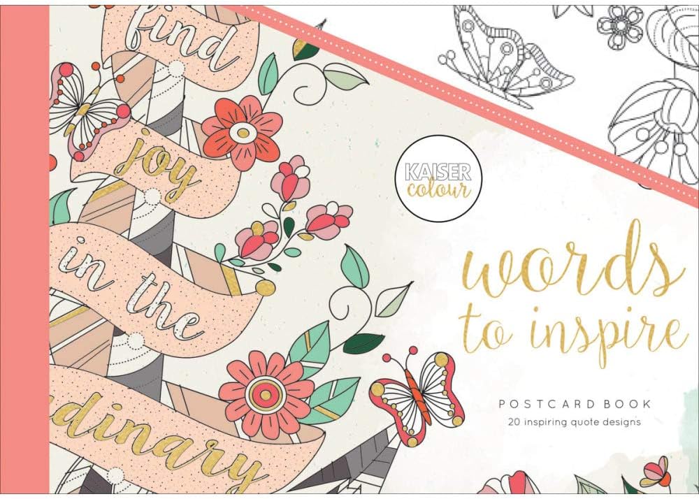 KaiserColour Postcard Book-Words to Inspire