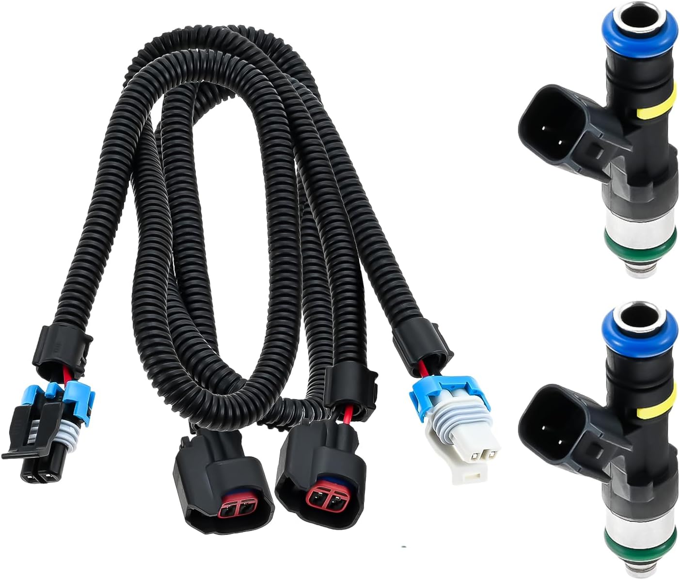 2Pcs Fuel Injector Harness Set 0280158197 Compatible with 2011-2017 Polaris Ranger 800, 2010-2014 Ranger Crew 800, 2012-2013 Ranger XP 800, 2011-2013 RZR 800 Replace 1204318 1204319