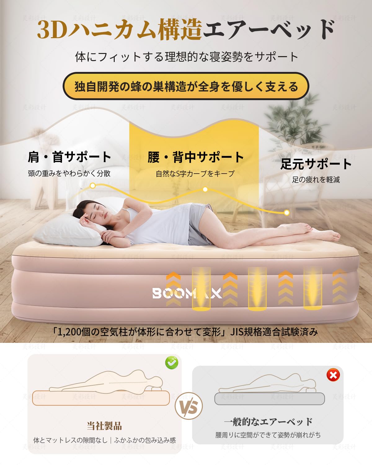 エアーベッド 電動 エアーマット 厚手 約40cm アウトドア 電動ポンプ内蔵 Amazon.co.jp: BOOMAX エアーベッド 電動 エアーマット 厚手 約