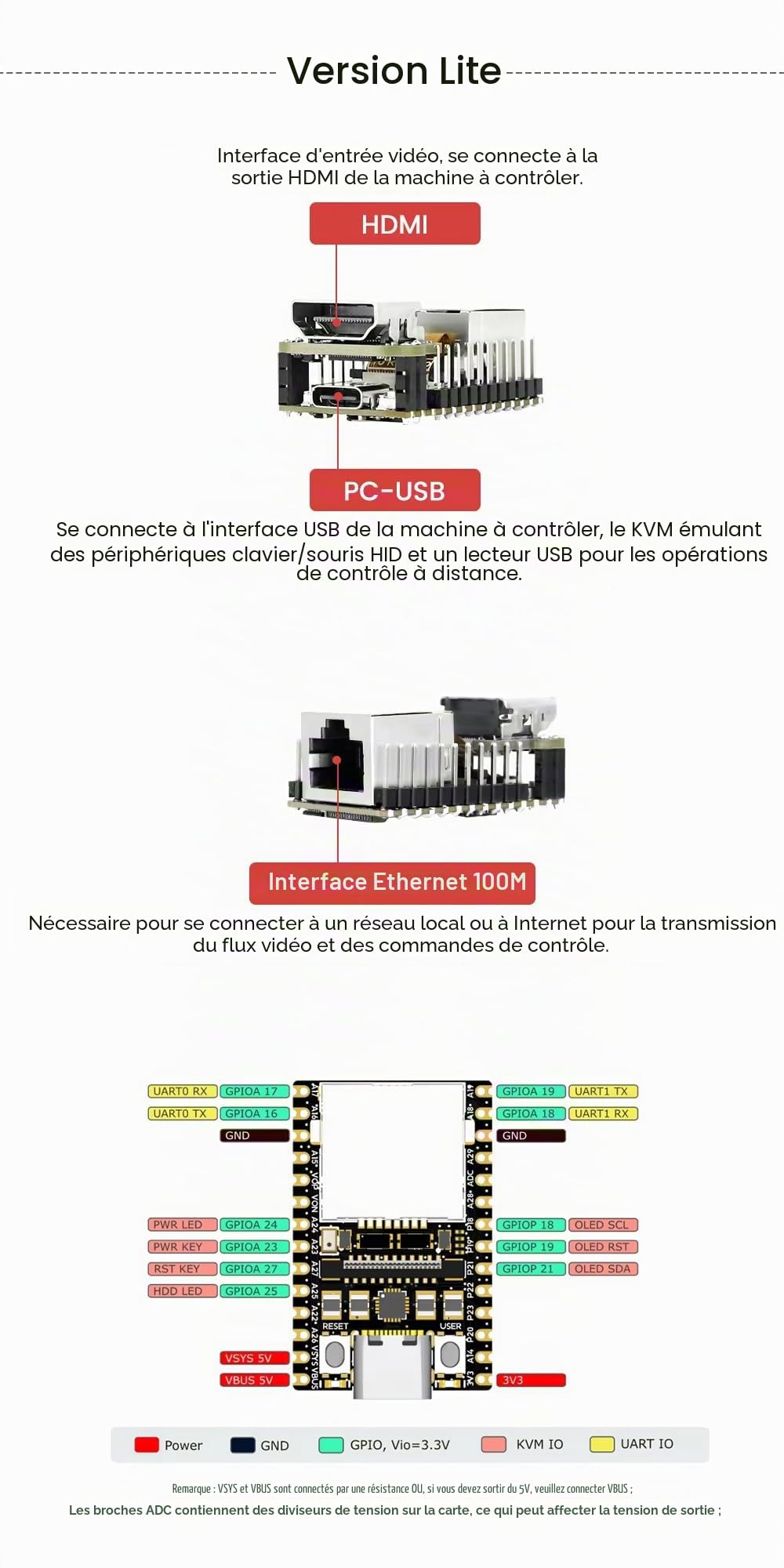 youyeetoo Sipeed NanoKVM Mini Remote Control Operations Maintenance Server, 1ToPS NPU 1 GHz C906 RISC-V Linux Linux PC avec port réseau de 100 m (noir complet paquet)