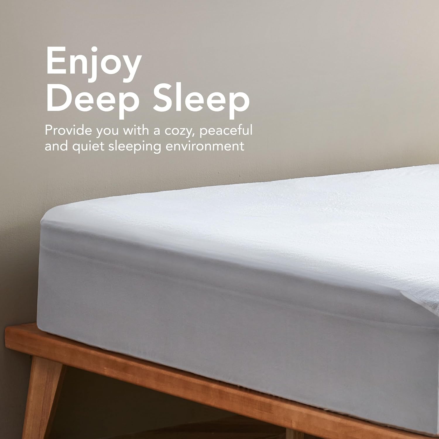 Epitex Waterproof Mattress Protector Queen Size, Premium Terry-Cotton Ultra Soft and Breathable Cooling Mattress Cover for Queen Size Bed, Deep Pocket for 8-16 Inches Bed, Machine Wash, White