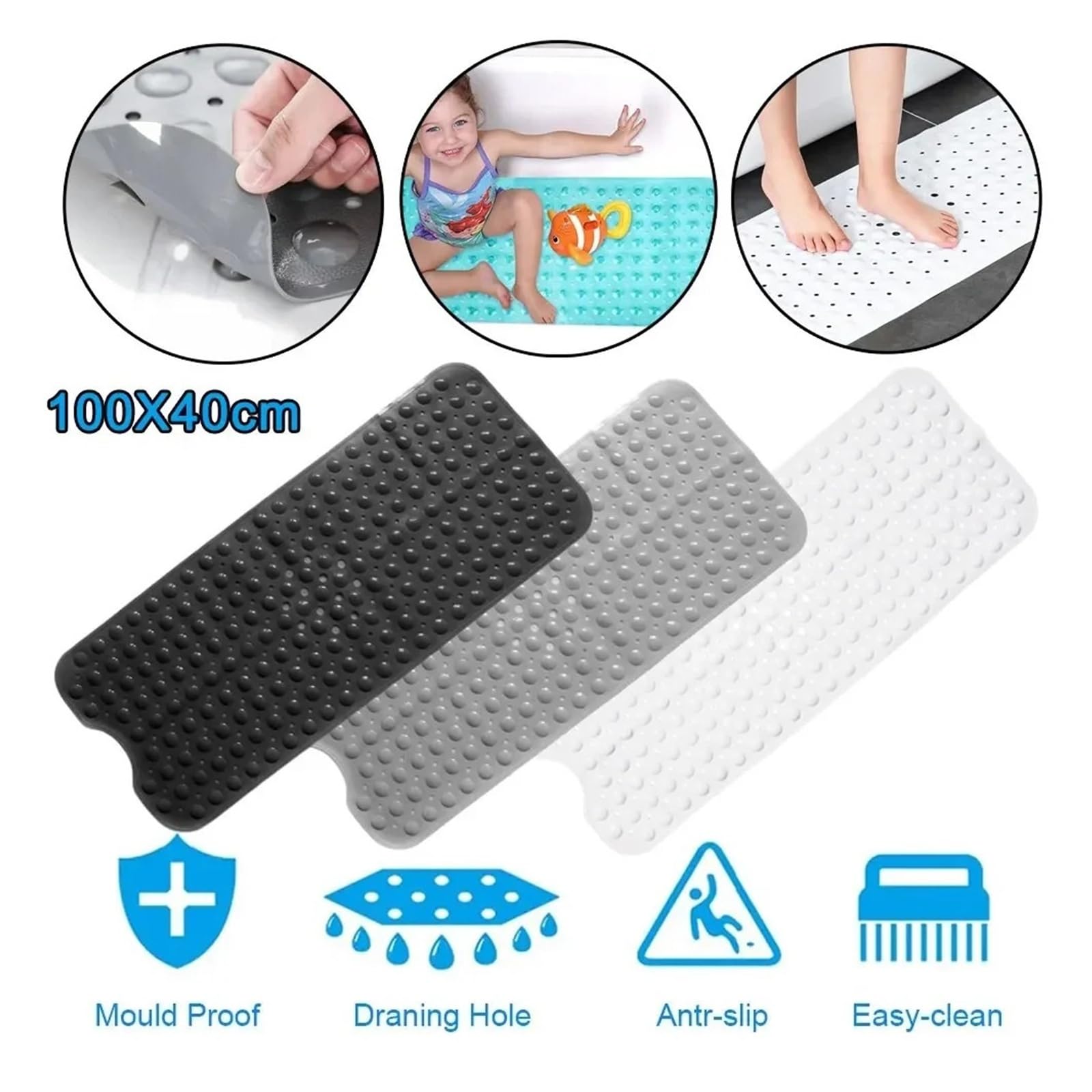 Alfombra BañEra Antideslizante Alfombra Antideslizante for Bañera PVC 100x40cm