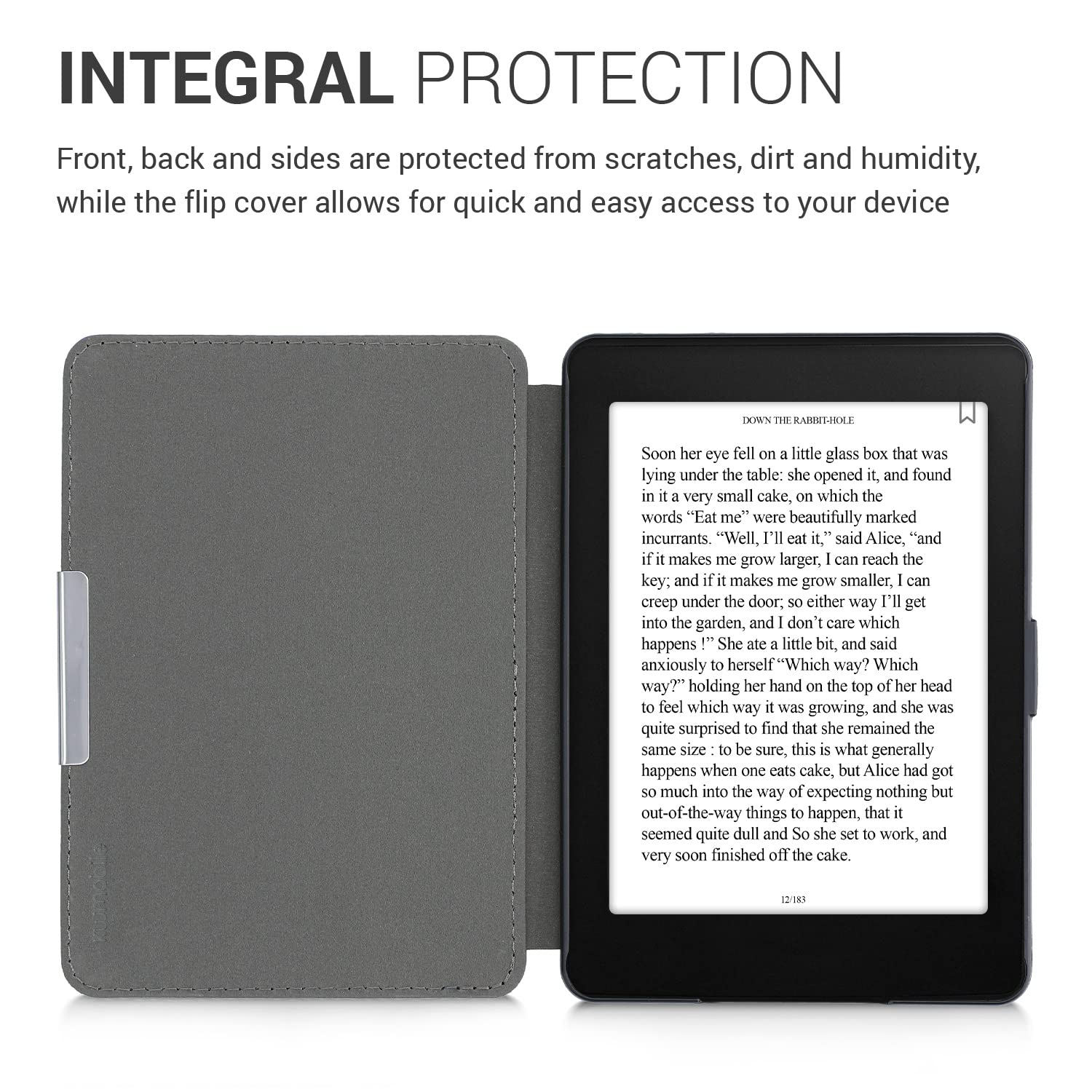kwmobile Etui kompatybilne z Amazon Kindle Paperwhite - etui na czytnik e-booków - szczotkowane serce ciemnoróżowe