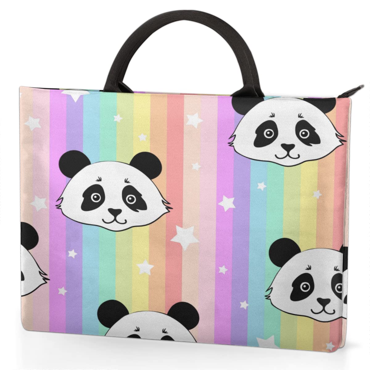 Urocza panda tęcza pokrowiec na laptopa 13-16 cali panda ręczny futerał na laptopa aktówka torba kurierska dla kobiet mężczyzn dzieci chłopców dziewcząt