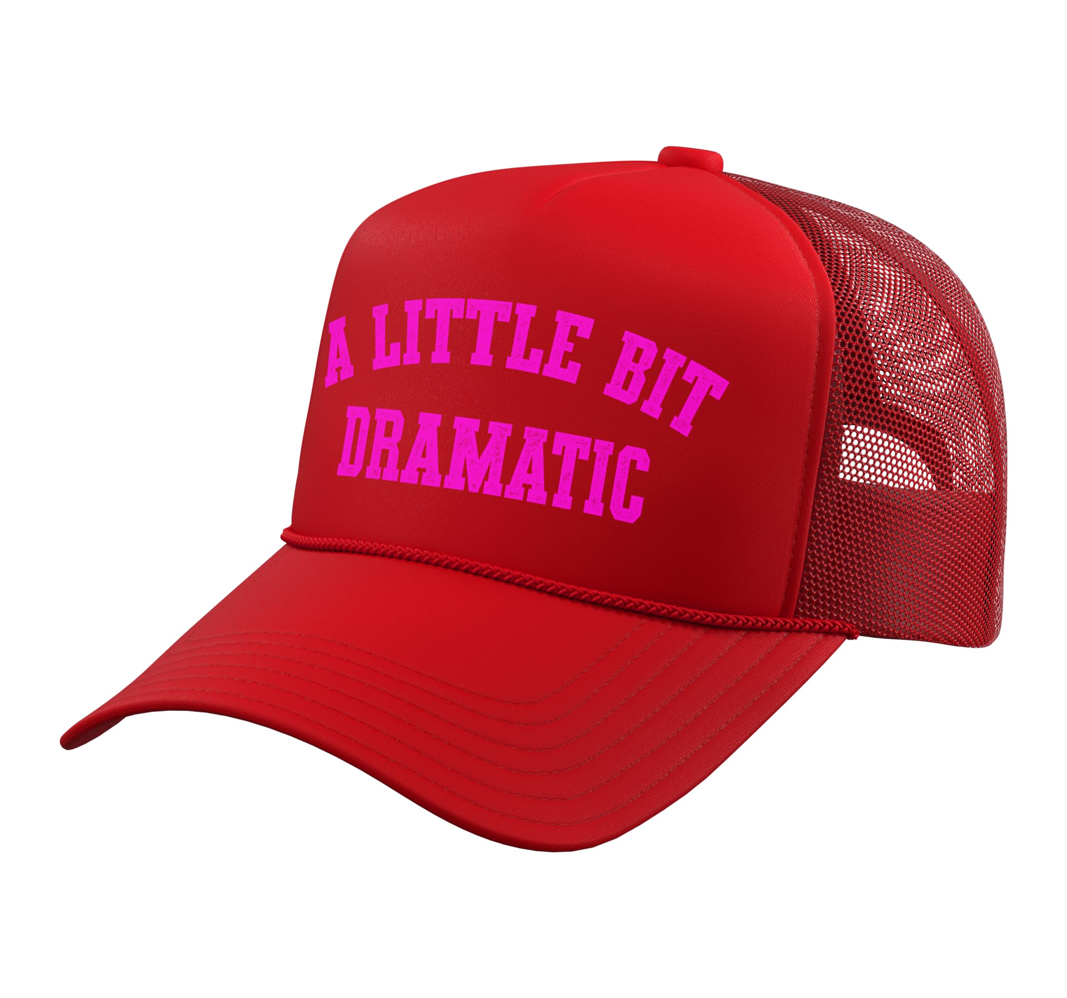 Retro A Little Bit Dramatic Drama Queen Sarcasm Funny Gag Trucker Hat with Adjustable Mesh Back