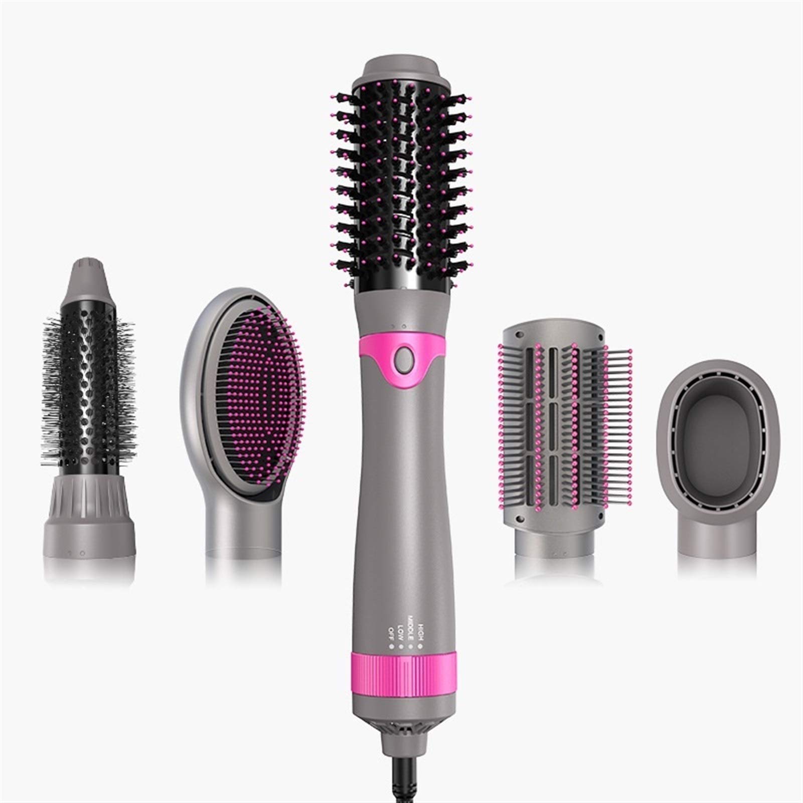 CFPL Hair Dryer Brush, Hair Dryer and Rich Modeling hot air Brush, Negative ion Electric Hair Dryer and Curler Straight Brush, Detachable Brush and Interchangeable Brush Head, Round Brush Hair Dryer,