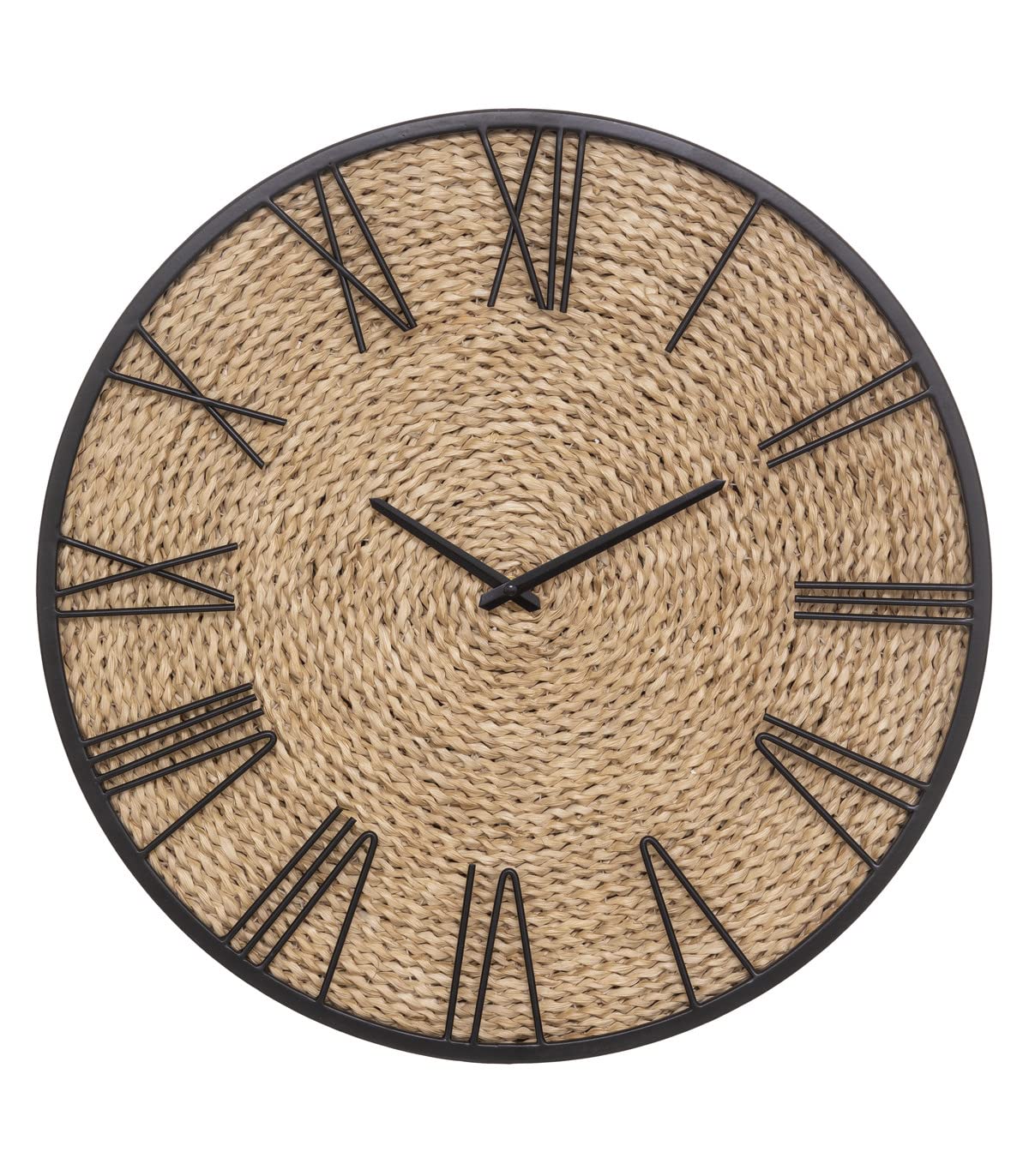 Atmosphera Nico Uhr, Metall und Strohhalm, Durchmesser 50 cm