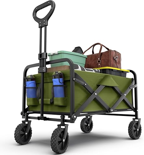 Miniatura 8 de Lifetime Home Collapsible Foldable Heavy Duty Utility Wagon Cart with Larger Capacity - Perfect for Shopping, Sports Events, Grocery, Moving, Black