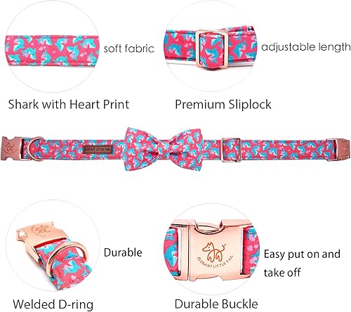 Miniatura 2 de Elegant little tail Collar de perro para el día de San Valentín collar de perro de corazón con lazo collar de perro para niña o niño collar de perro