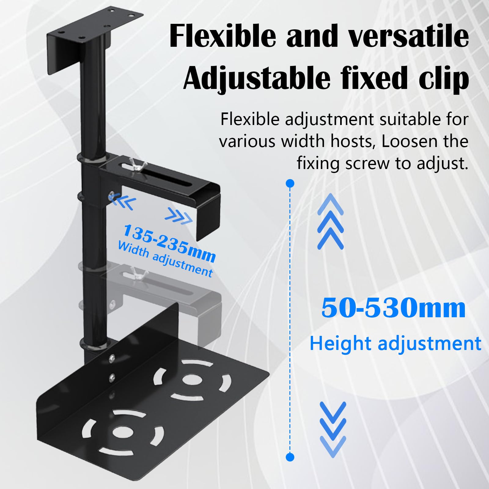 Aisny Supporto Per PC, Supporto Per Torre PC Sotto La Scrivania Supportos Da Parete Per PCSalvaspazio Altezza Regolabile 50-530 Mm Fino A 35 Kg Per La Maggior Parte Degli Host