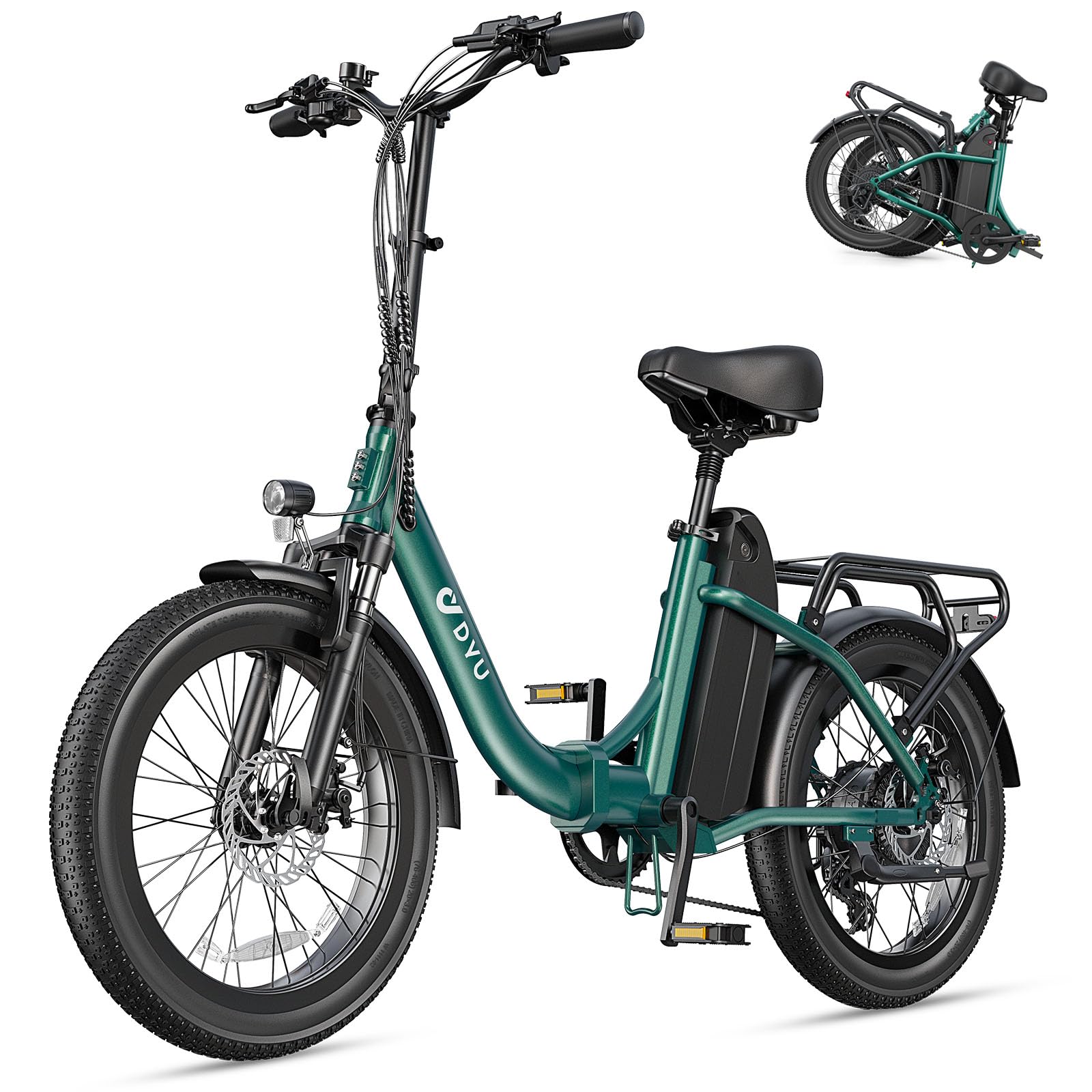 DYU C9 Bicicletta Elettrica Pieghevole 20", 250W, 48V 15,6Ah, 7 Velocità