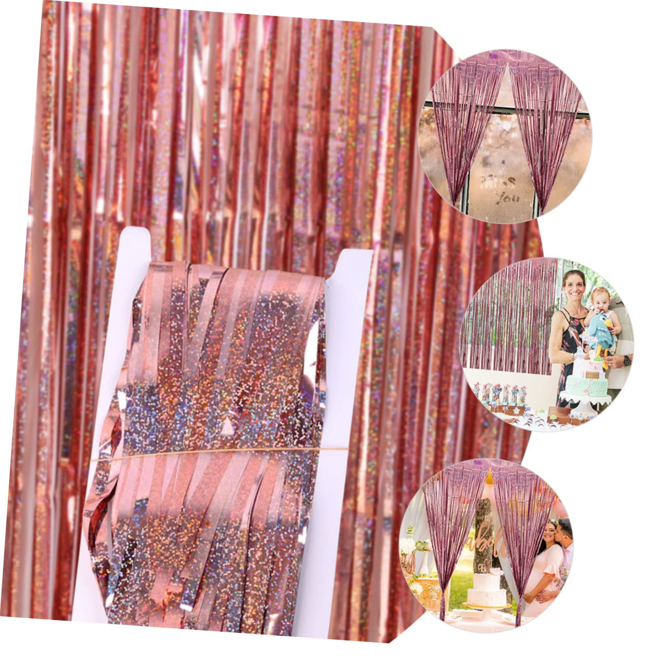 GRIRIW 2pcs Fringe Curtain Backdrop Decoration for Birthday Party Shower Festival Events Lightweight and Pet Material Design Photo Booth Props