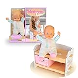 Doll with Designs in Natural Colours, Includes a Cardboard Changing mat Easy to Assemble. A 25 cm Baby Doll and Soft Body. (NFN79000)