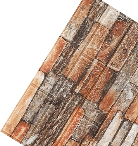 Paneles de pared de ladrillo de espuma 3D de 13.78 x 30.31 pulgadas, papel tapiz de ladrillo sintético, autoadhesivo, impermeable, calcomanías de