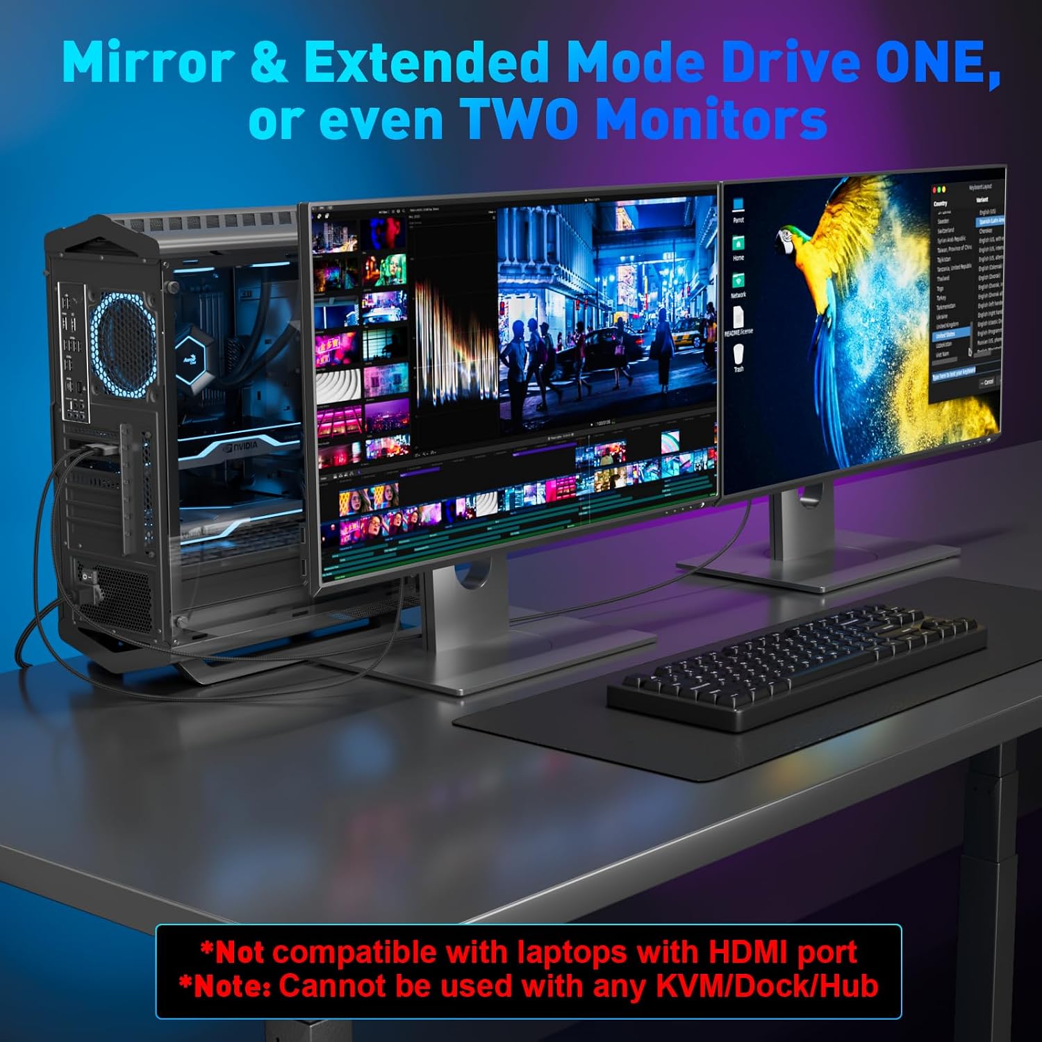 Active DisplayPort to HDMI Cable 6FT (4K@60Hz,1440P/2K@120Hz) Uni-Directional Display Port to HDMI Braided Cord,DP 1.2 to HDMI 1.4 Compatible with AMD,NVIDIA,Desktops,and Gaming Monitors
