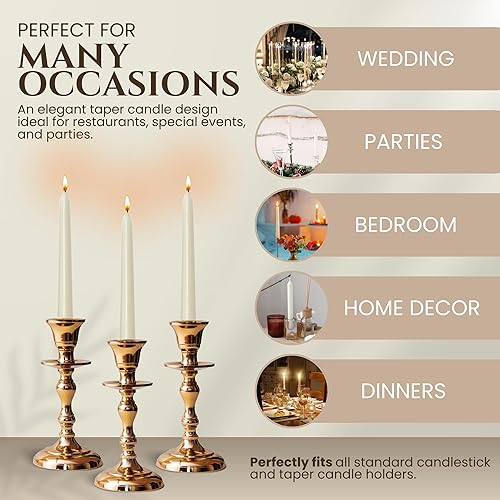 Miniatura 98 de Axiom Candles Velas altas sin goteo de 10 pulgadas sin perfume y sin humo, 9 horas de tiempo de combustión, velas cónicas para el hogar, cenas