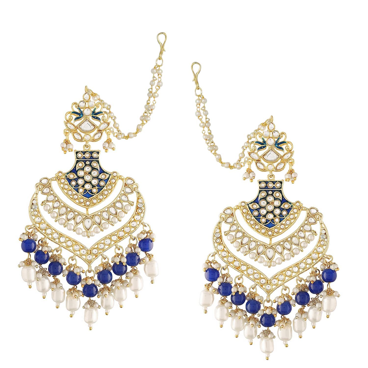 See full amazon price history chart for I Jewels Womens 18K Gold Plated Intricately Designed Traditional Long Earrings Enamel Glided with Kundans & Pearls (E2903) Blue I Jewels Womens 18K Gold Plated Intricately Designed Traditional Long Earrings Enamel Glided with Kundans & Pearls (E2903) Blue (B09HQZNLR9) Amazon Price History, Amazon Price Tracker