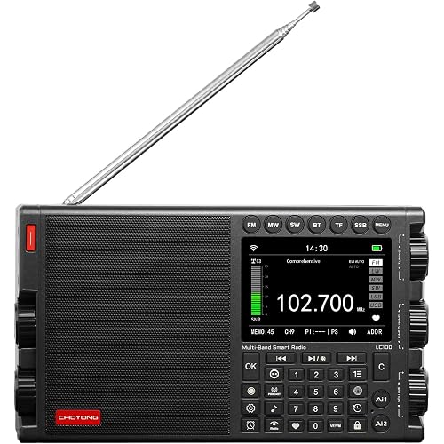 CHOYONG LC100 Multi-Band Smart Internet Radio,WiFi/4G,AM/FM/MW/SW (Black)